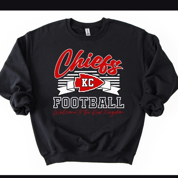 Gildan Black Chiefs Football Crewneck Sweater